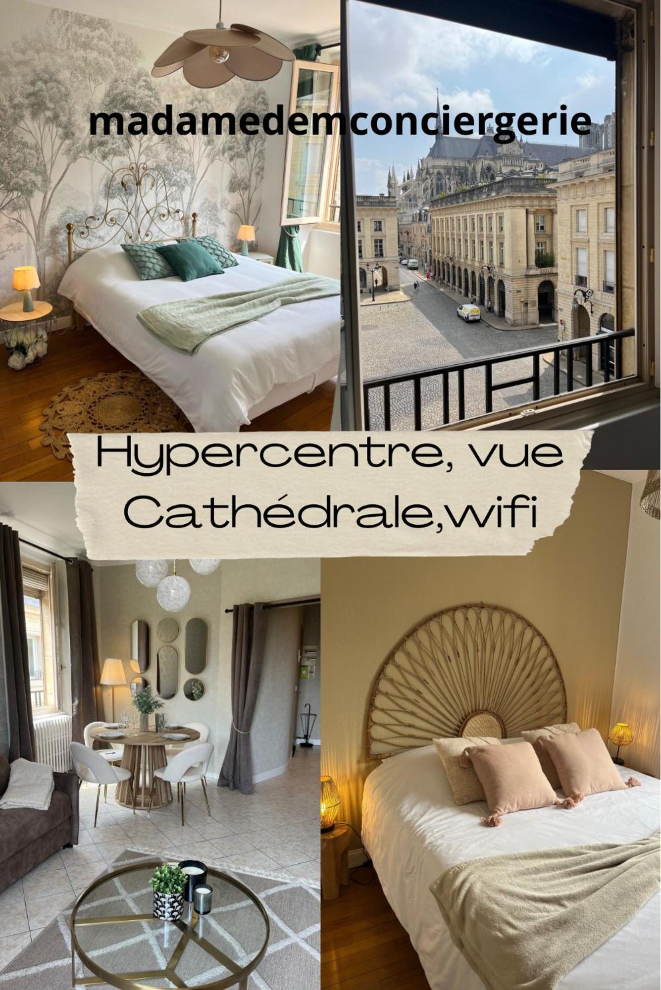 Royal Home, Hypercentre Reims Avec Vue Cathedrale Eksteriør billede